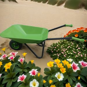 Kids' Green Steel Outdoor Wagon - Durable Garden Cart for Play & Gardening