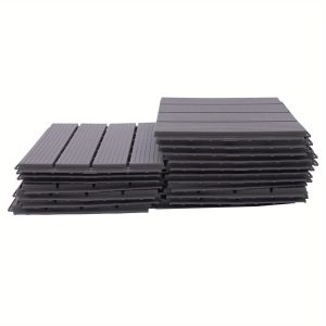 22pcs Interlocking Patio Deck Tiles, 12 X 12 Inch Waterproof Wood Interlocking Deck Tiles Outdoor DIY Flooring Tile for Patio Garden Deck Poolside