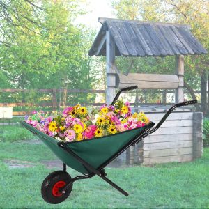 Collapsible Wheelbarrow - 176 Lbs Capacity, Lightweight Folding Yard Garden Cart, Heavy-Duty Oxford Cloth, 10