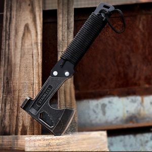 Survival Multi-Functional Stainless Steel Tomahawk - Nylon Rope Non-slip Handle, Great For Outdoor Camping, Picnicking, Hiking, Hunting.